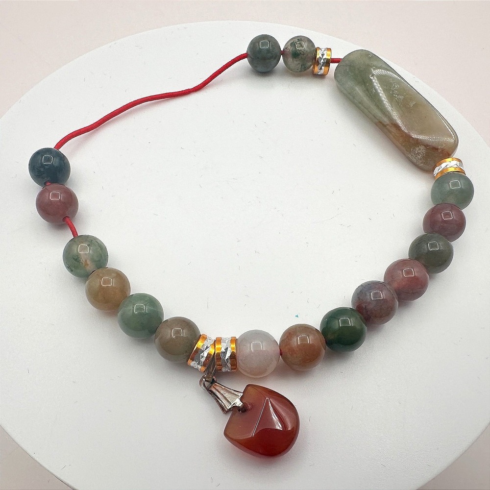Vintage Y2K Beaded Red Cord Bracelet Boho Women's‎ Classic Fashion Jewelry Retro